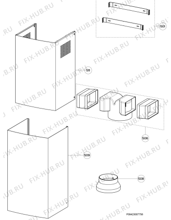 Взрыв-схема вытяжки Zanussi ZHC9239X - Схема узла Section 4